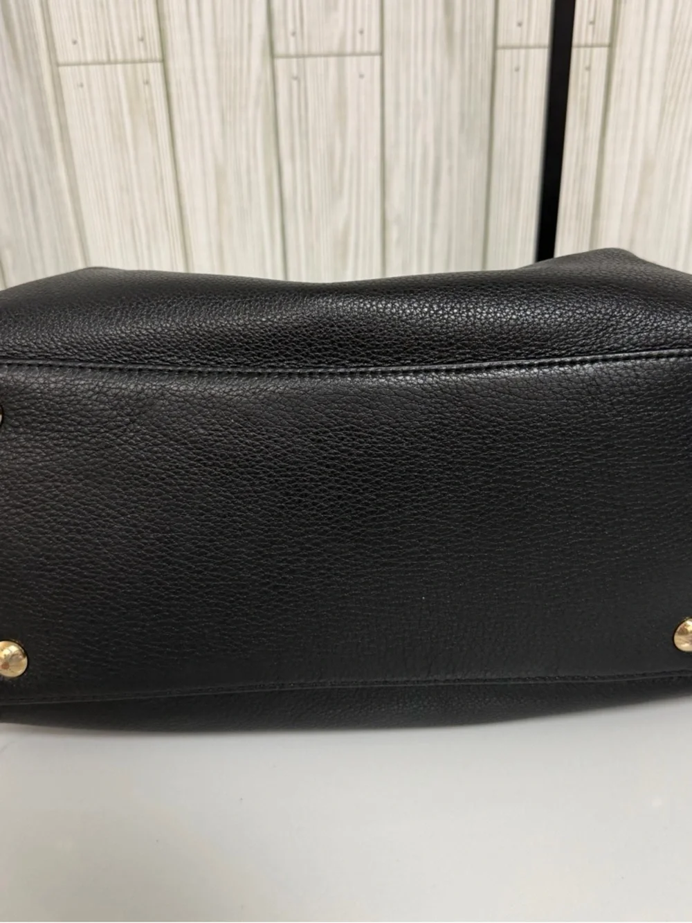 Coach Black Signature Debossed Leather Tote Chain Strap Crossbody Bag - Picture 15 of 16